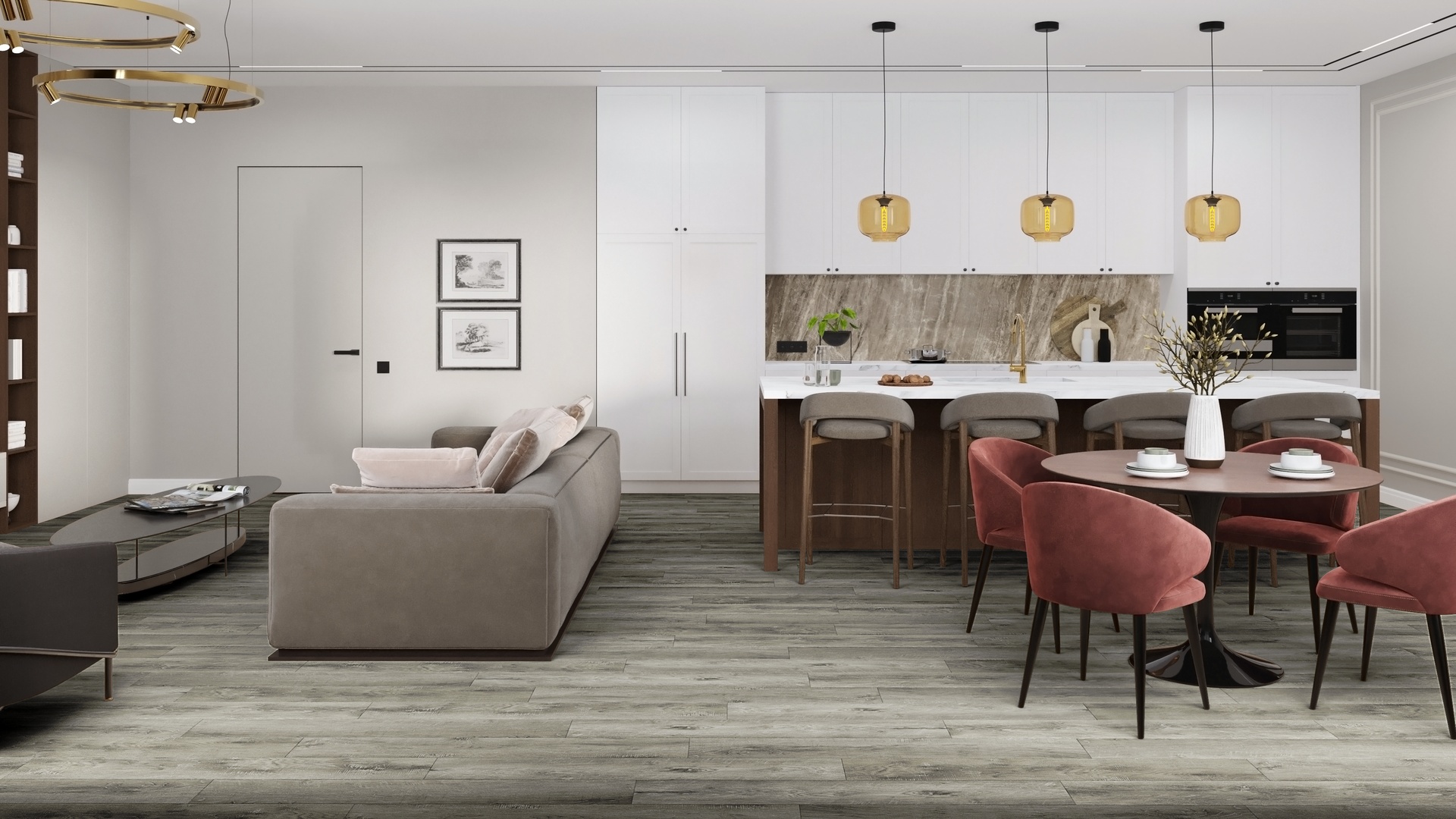 SPC ламинат DAMY FLOOR Коллекция Family Дизайн TCM369-28 Дуб Рустикальный Серый (1220х180х4 мм)