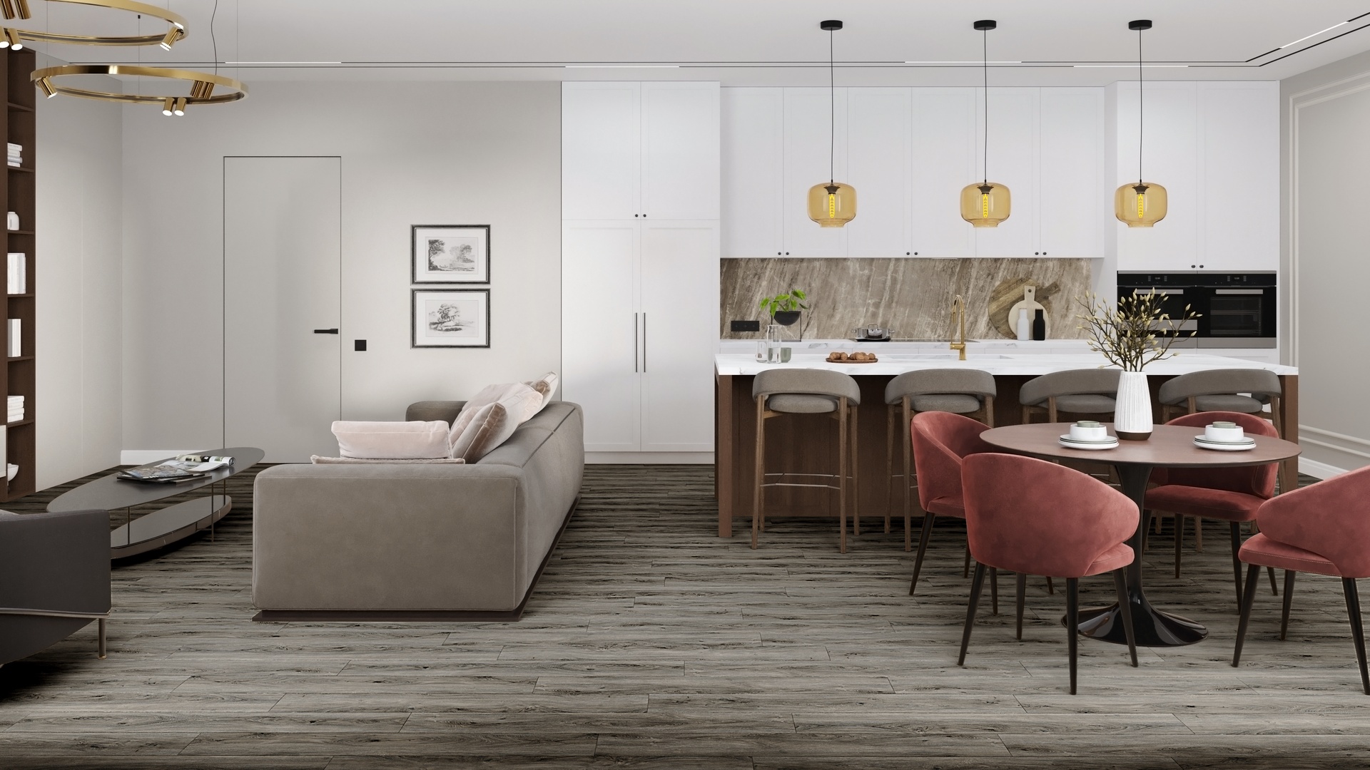 SPC ламинат DAMY FLOOR Коллекция Family Дизайн TCM359-25 Дуб Кантри (1220х180х4 мм)
