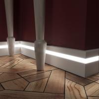 Плинтус МДФ белый EVROWOOD (ЕВРОВУД) PN 021 led