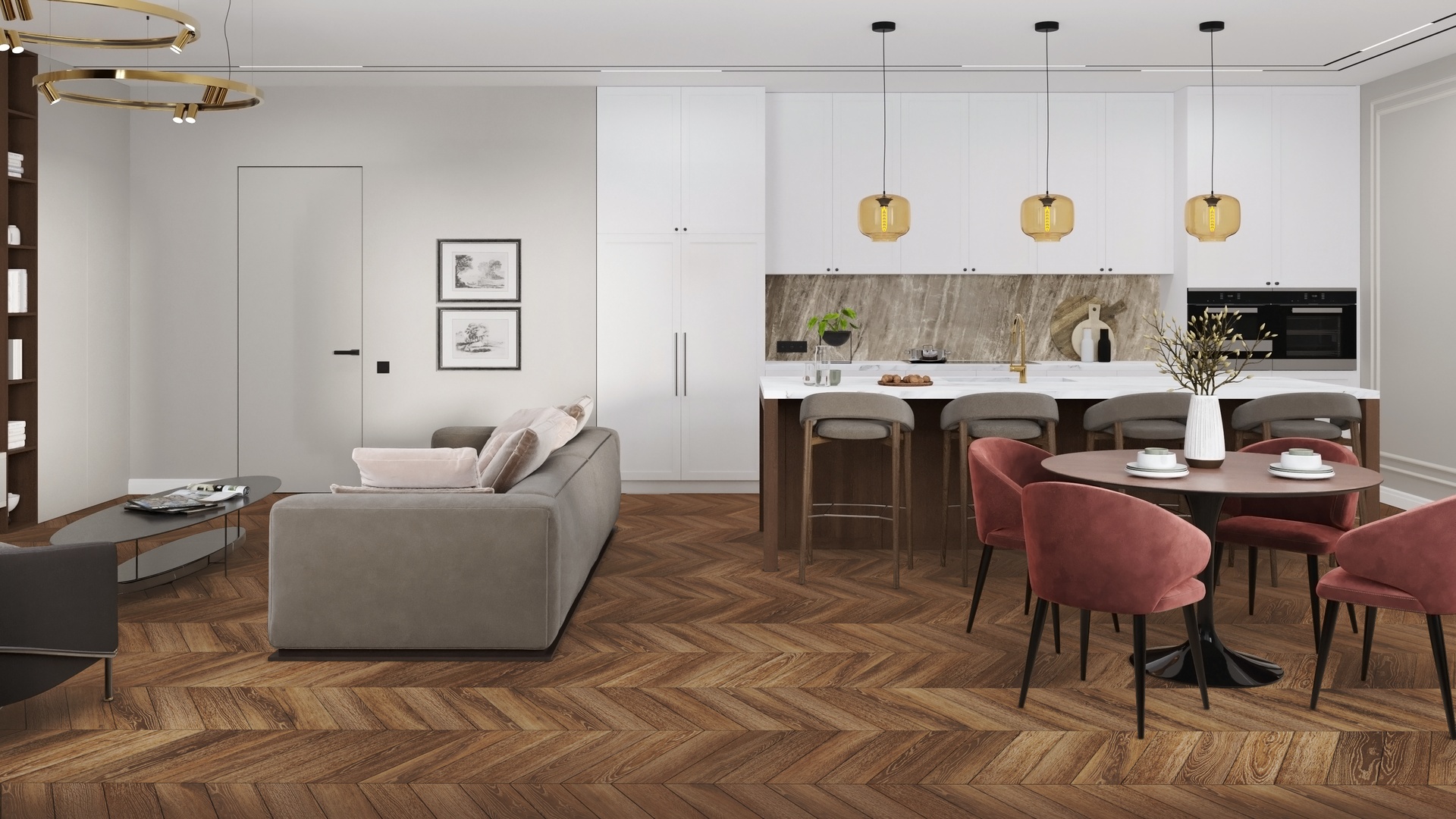 SPC ламинат DAMY FLOOR Коллекция CHEVRON Дизайн DF07-Ch Шайо (600х127х5 мм)