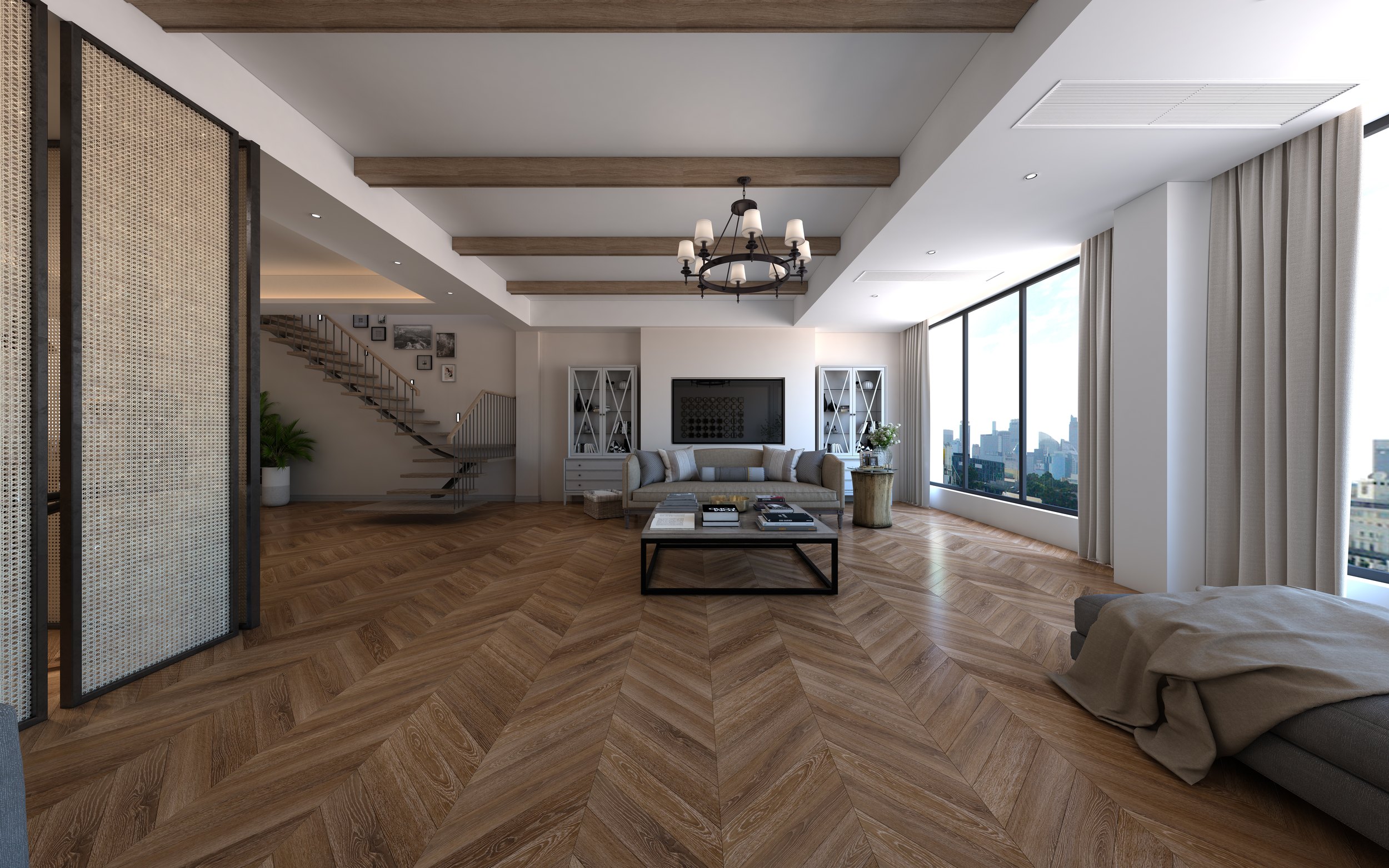 SPC ламинат DAMY FLOOR Коллекция CHEVRON Дизайн DF07-Ch Шайо (600х127х5 мм)