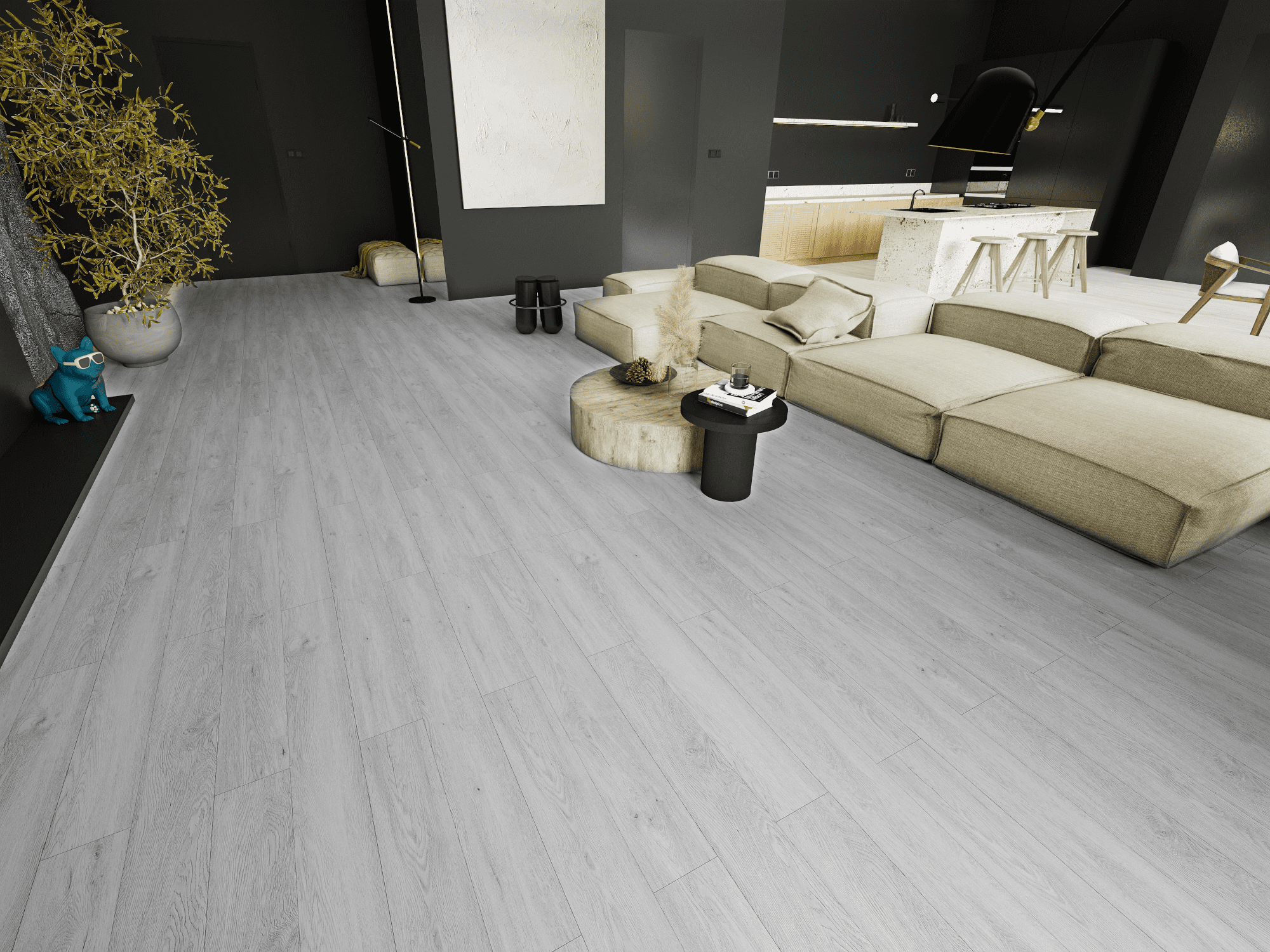 Кварцвиниловая плитка ICONFLOOR (Айкон Флор) Коллекция  BLACK LVT Дизайн BLVT227  Дуб Риччи (1219,2x152,4x2,2 мм)