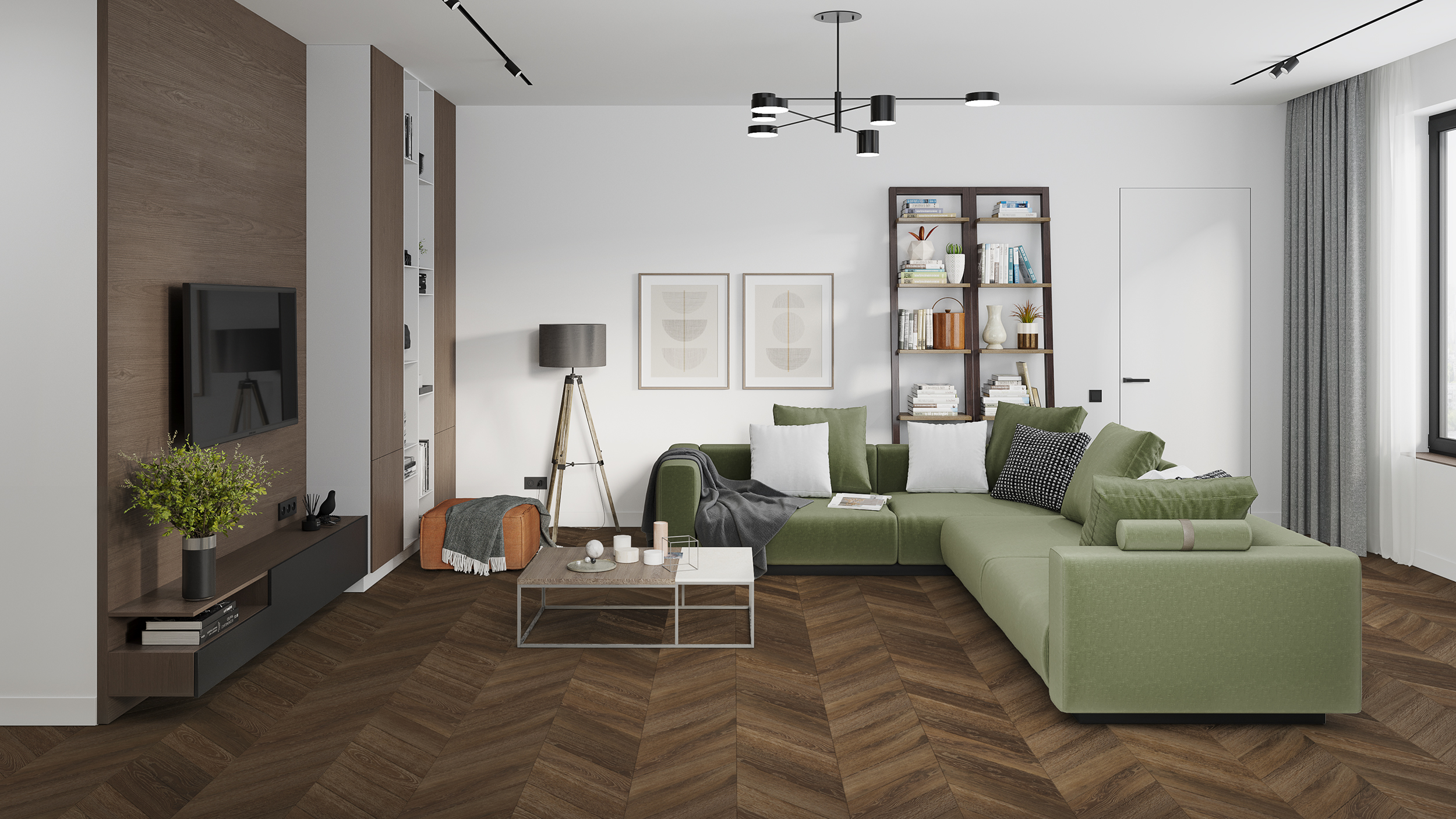 SPC ламинат DAMY FLOOR Коллекция CHEVRON Дизайн DF07-Ch Шайо (600х127х5 мм)