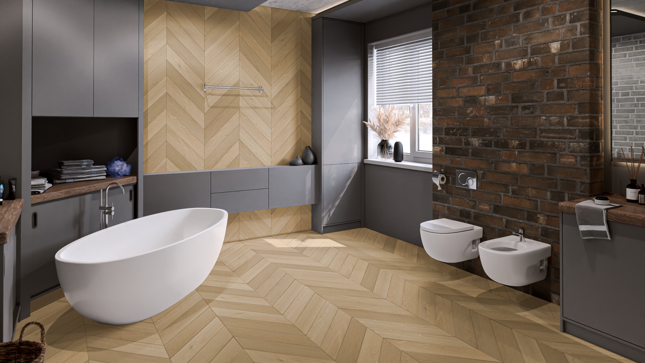 SPC ламинат DAMY FLOOR Коллекция CHEVRON Дизайн DF03-Ch Тюильри (600х127х5 мм)
