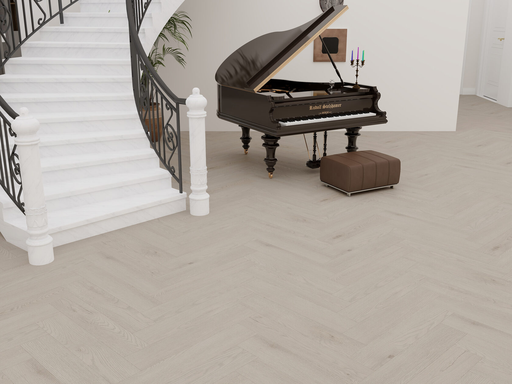 SPC ламинат OFFWOOD Коллекция Herringbone Дизайн Тундра (625х125х4 мм)