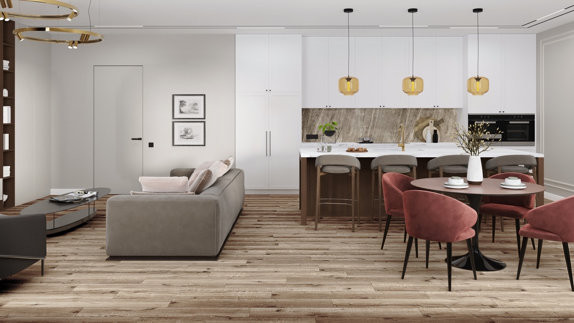 Кварц-виниловая плитка DAMY FLOOR Коллекция  FAMILY LVT Дизайн JC8271-7-LVT Дуб Изысканный (1227×187х2,5мм)