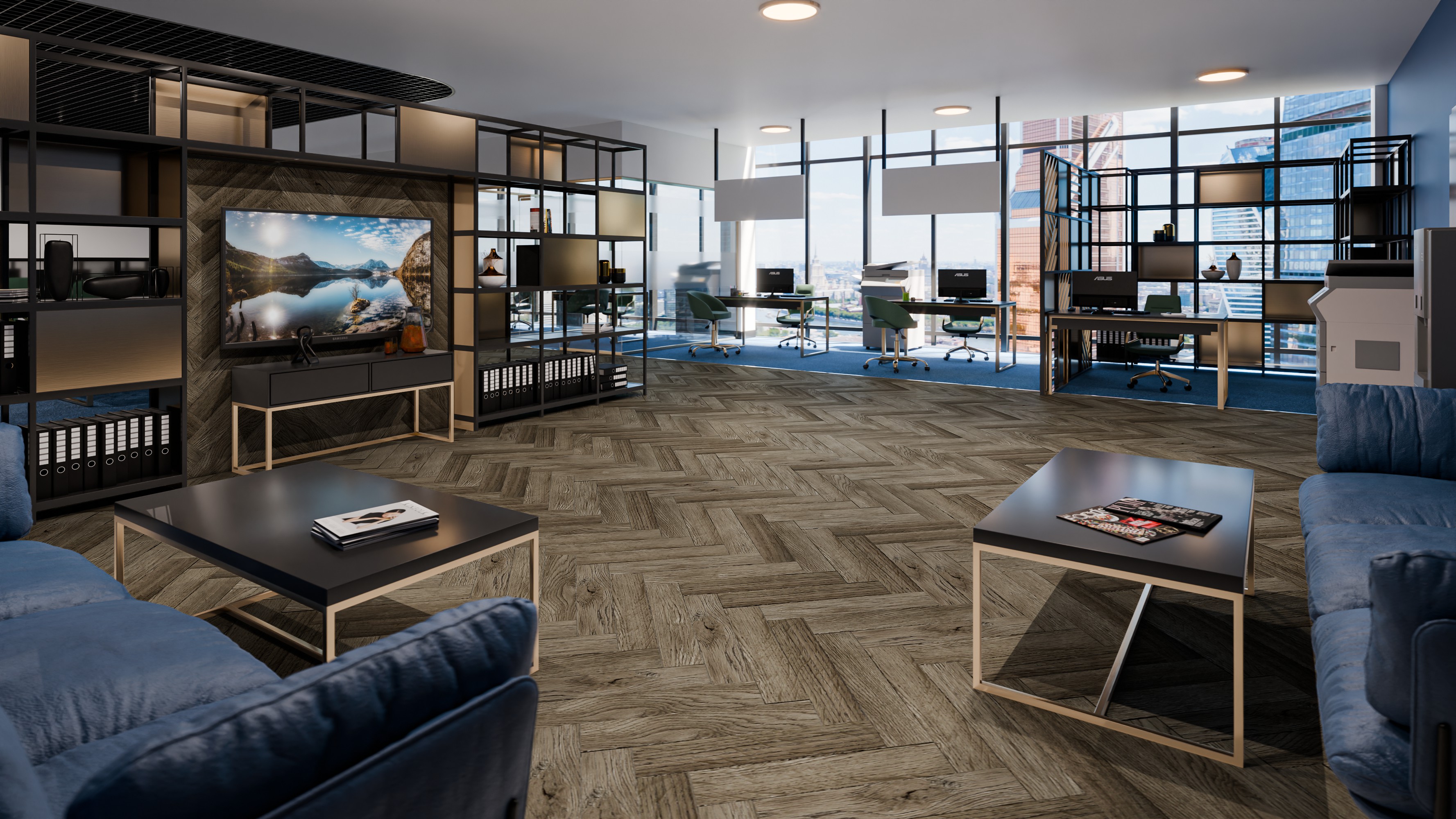 Кварц-виниловая плитка DAMY FLOOR Коллекция LONDON LVT Дизайн 200410EL-12-LVT Оксфорд (590×118х2,5мм)