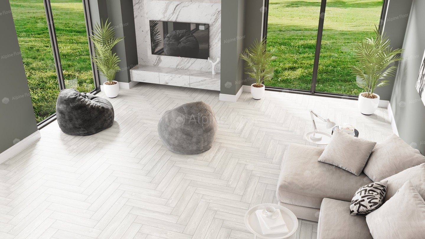 Виниловый (SPC) ламинат ALPINE FLOOR Коллекция PARQUET LIGHT Дизайн ЕСО 13-4 ДУБ АРКТИК (600*125*4мм)
