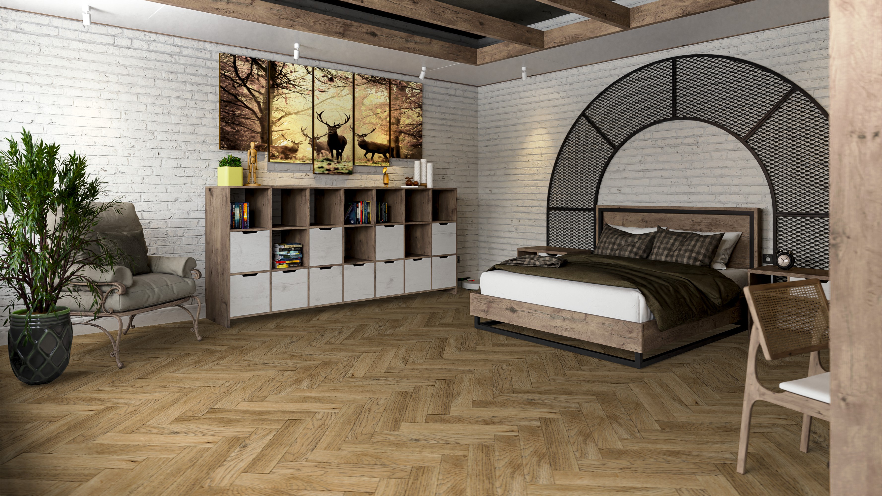 Кварц-виниловая плитка DAMY FLOOR Коллекция LONDON LVT Дизайн 200410EL-01-LVT Кембридж (590×118х2,5мм)