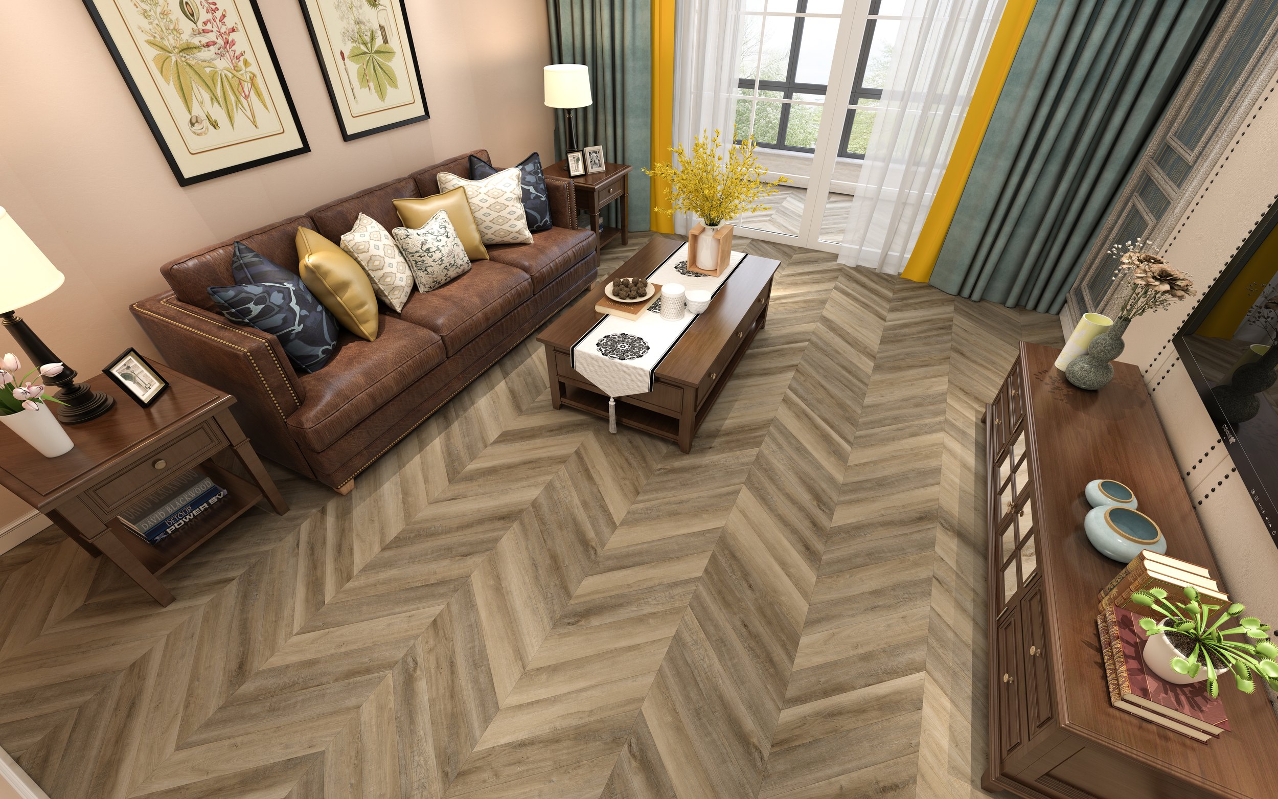 SPC ламинат DAMY FLOOR Коллекция CHEVRON Дизайн DF06-Ch Амбуаз (600х127х5 мм)