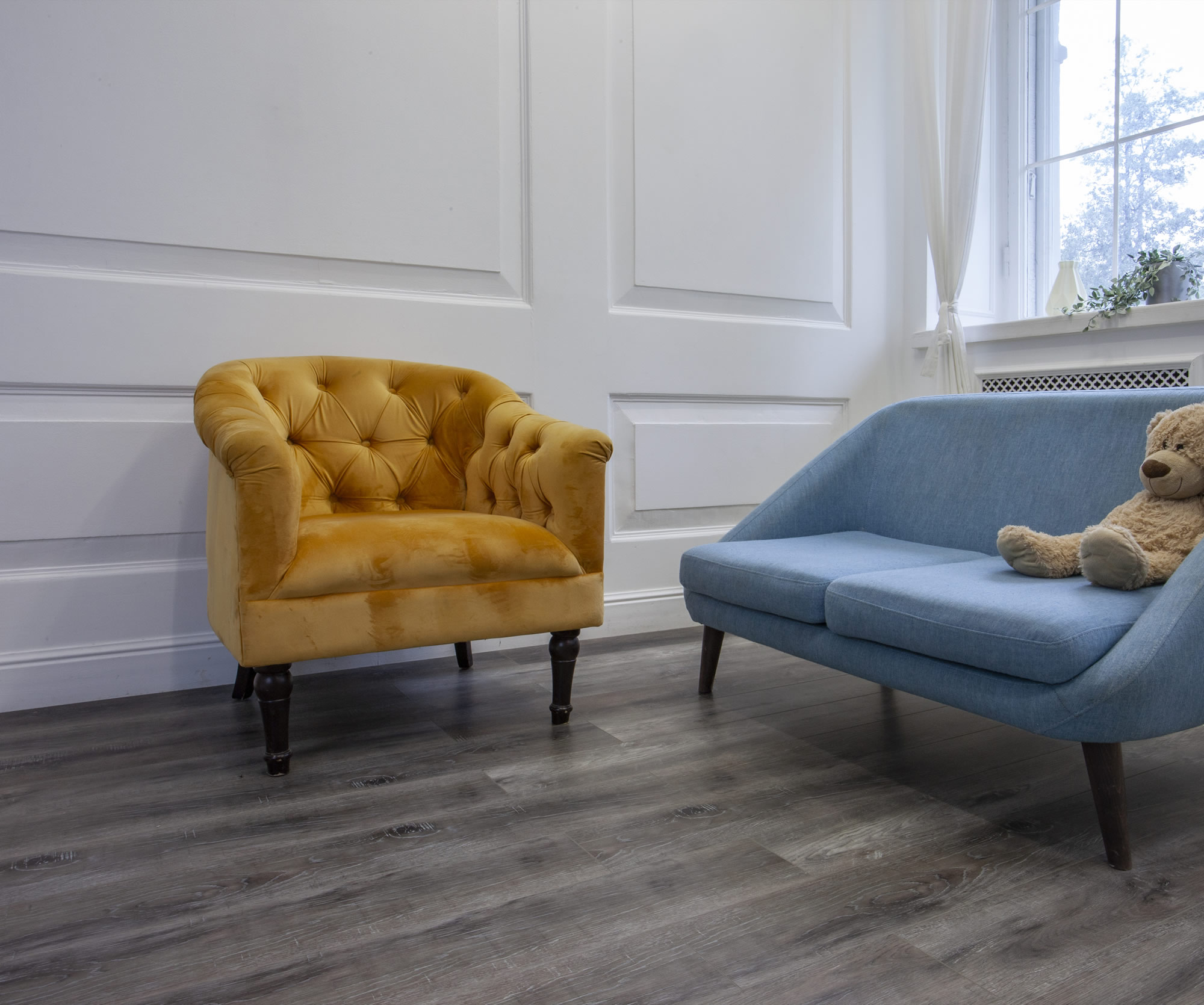 Кварц-виниловая плитка DAMY FLOOR Коллекция  FAMILY LVT Дизайн TCM369-7-LVT Дуб Рустикальный Черный (1227×187х2,5мм)