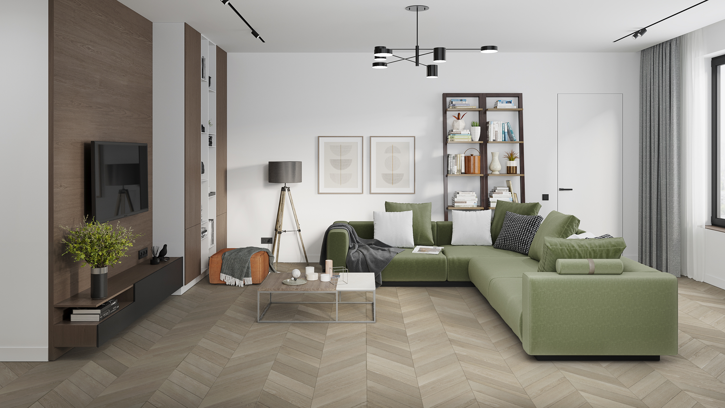 SPC ламинат DAMY FLOOR Коллекция CHEVRON Дизайн DF02-Ch Пале-Рояль (600х127х5 мм)