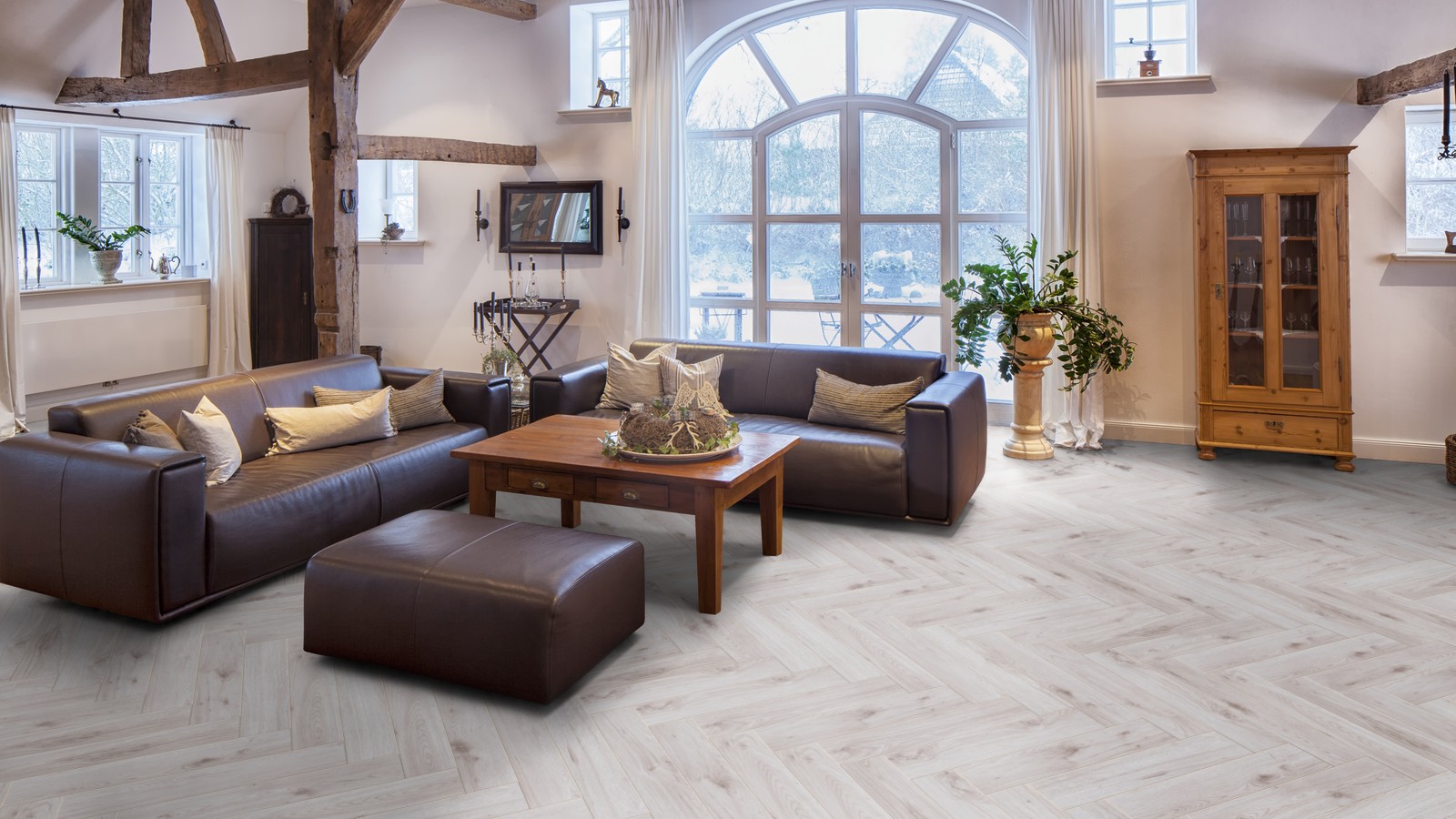 Ламинат KRONOTEX (КРОНОТЕКС) Коллекция HERRINGBONE А/В 8 мм 32 класс Дизайн D3516 Дуб Бордо (665х133х8 мм)