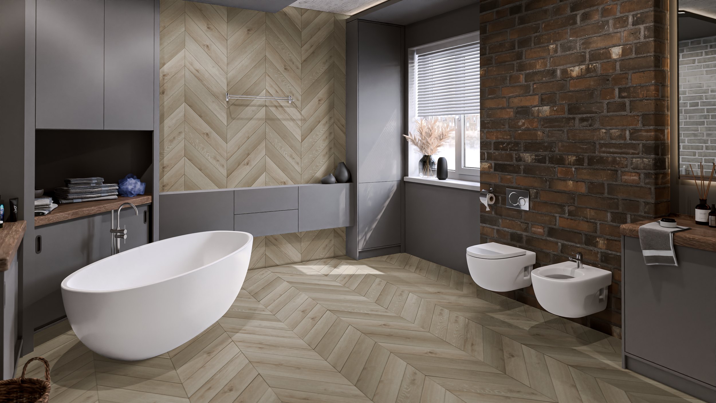 SPC ламинат DAMY FLOOR Коллекция CHEVRON Дизайн DF01-Ch Версаль (600х127х5 мм)