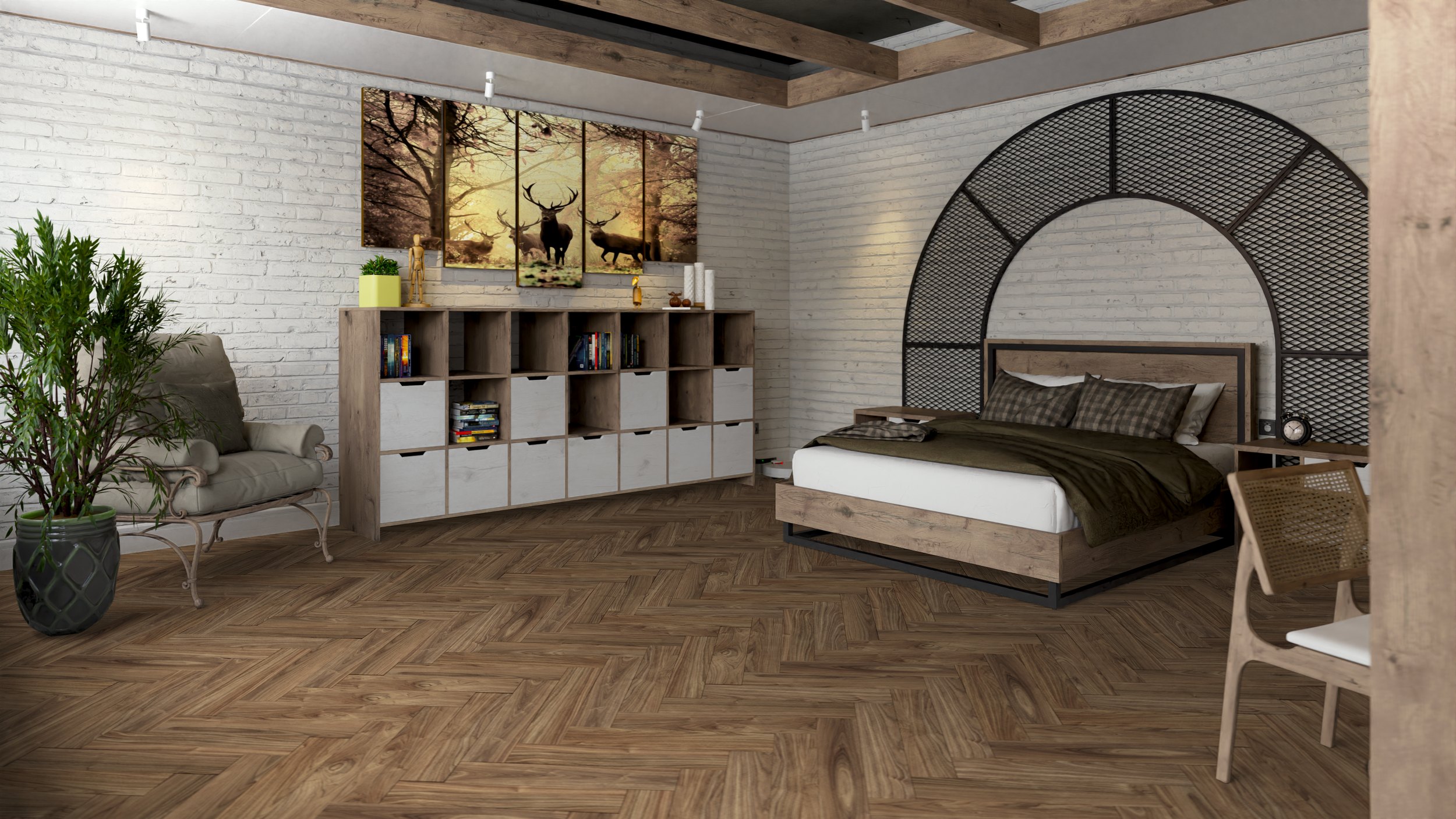 SPC ламинат DAMY FLOOR Коллекция London Дизайн 0036-1 Дерби (615х123х4 мм)