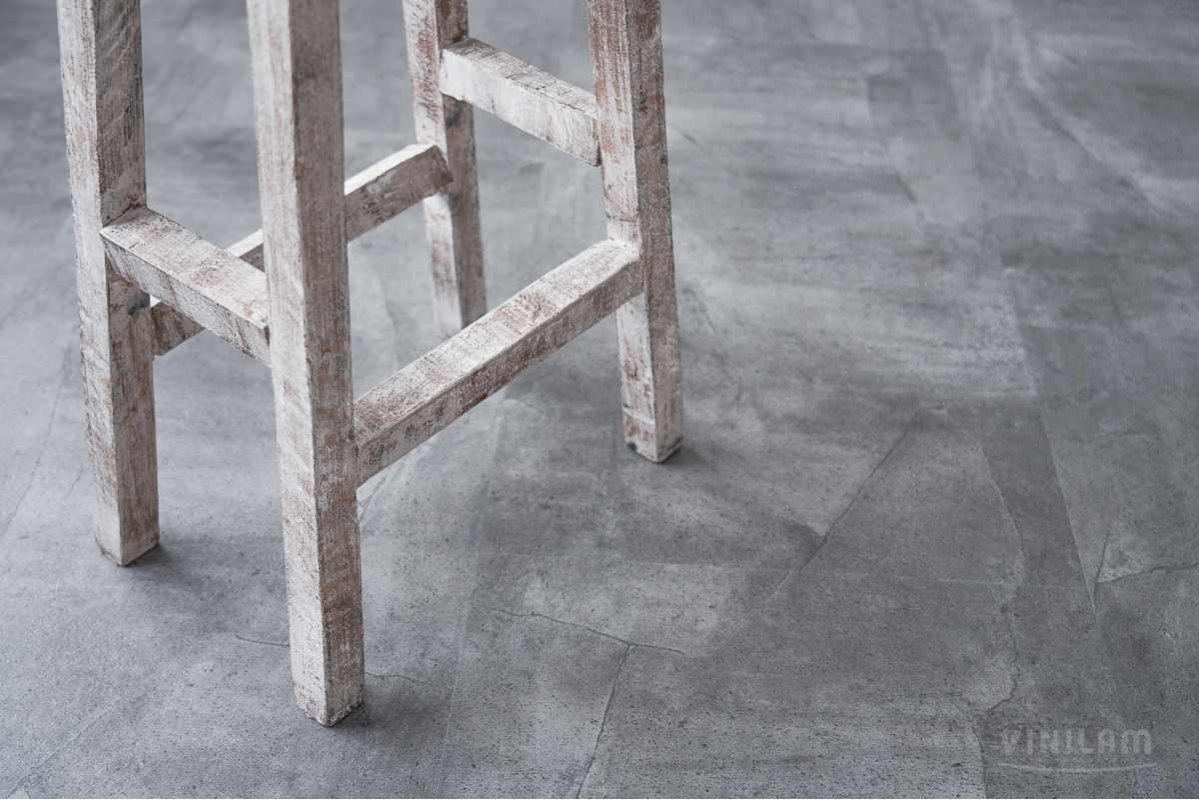 Кварц-виниловая плитка VINILAM (ВИНИЛАМ) Коллекция CERAMO STONE XXL GLUE Дизайн 61602 Серый Бетон (950*480*2.5 мм)