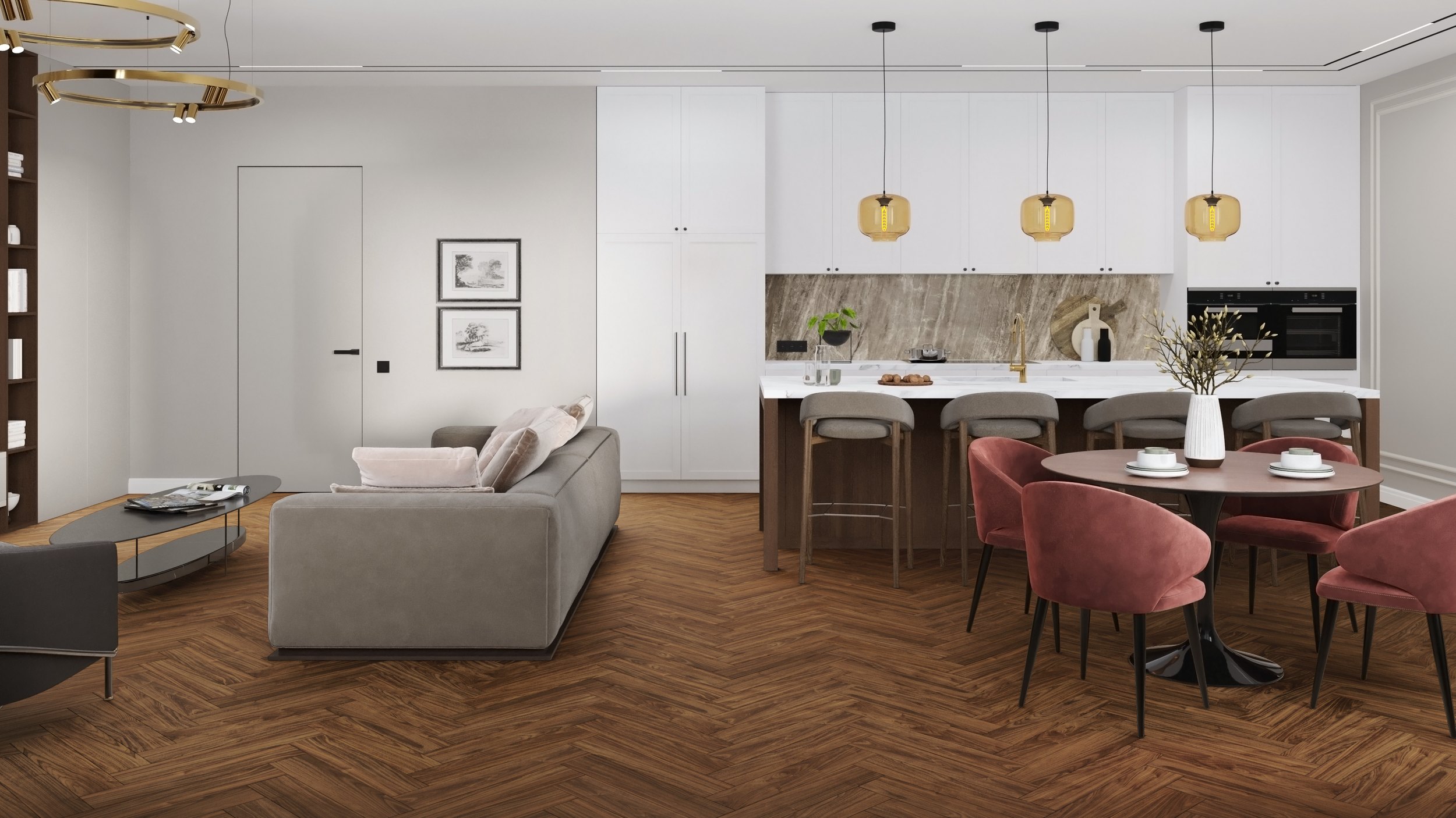 SPC ламинат DAMY FLOOR Коллекция London Дизайн 0036-1 Дерби (615х123х4 мм)
