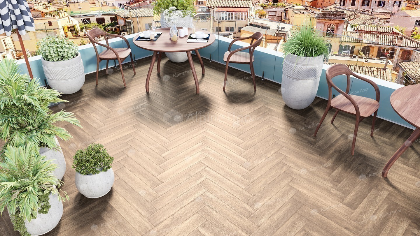 Кварц-виниловая плитка Alpine Floor Коллекция Parquet LVT Дизайн ECO 16-10 Макадамия (590×118х2,5мм)