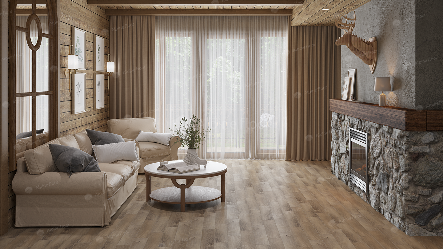Виниловый (SPC) ламинат ALPINE FLOOR Коллекция PARQUET PREMIUM ABA Дизайн ECO 19-17 Дуб Природный Изысканный (600х125х8мм)