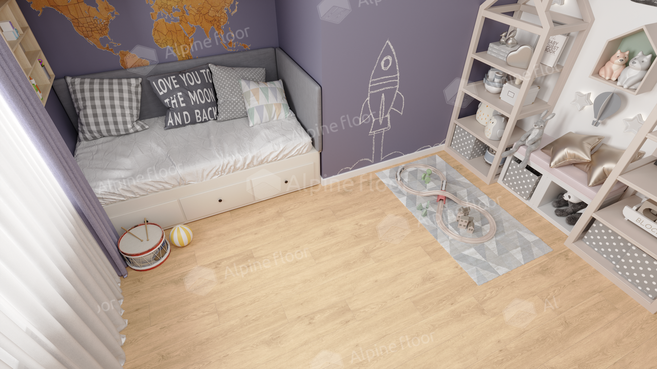 Виниловый (SPC) ламинат ALPINE FLOOR (Альпин Флор) Коллекция CLASSIC Light Дизайн ECO 106-33 Дуб Ваниль Селект (1220*183*3.5мм)