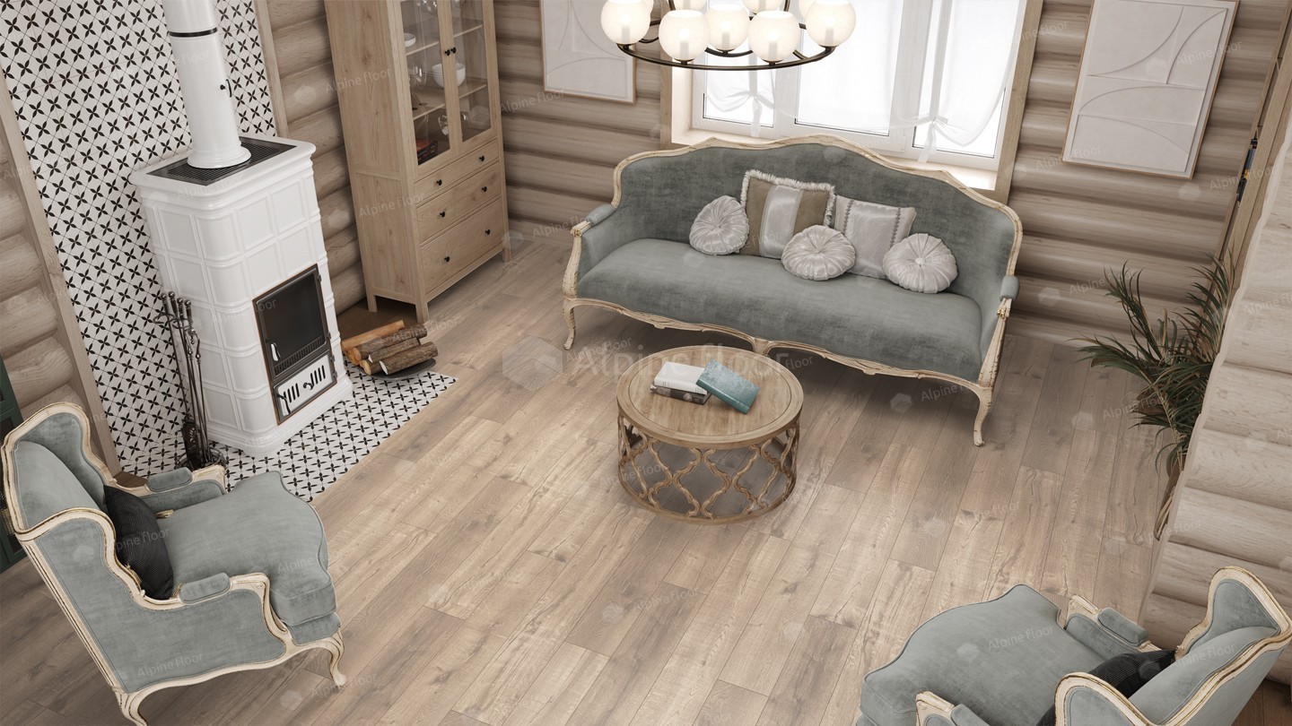 Виниловый (SPC) ламинат ALPINE FLOOR Коллекция REAL WOOD Дизайн ECO 2-5 Дуб натуральный (1220*183*6мм)
