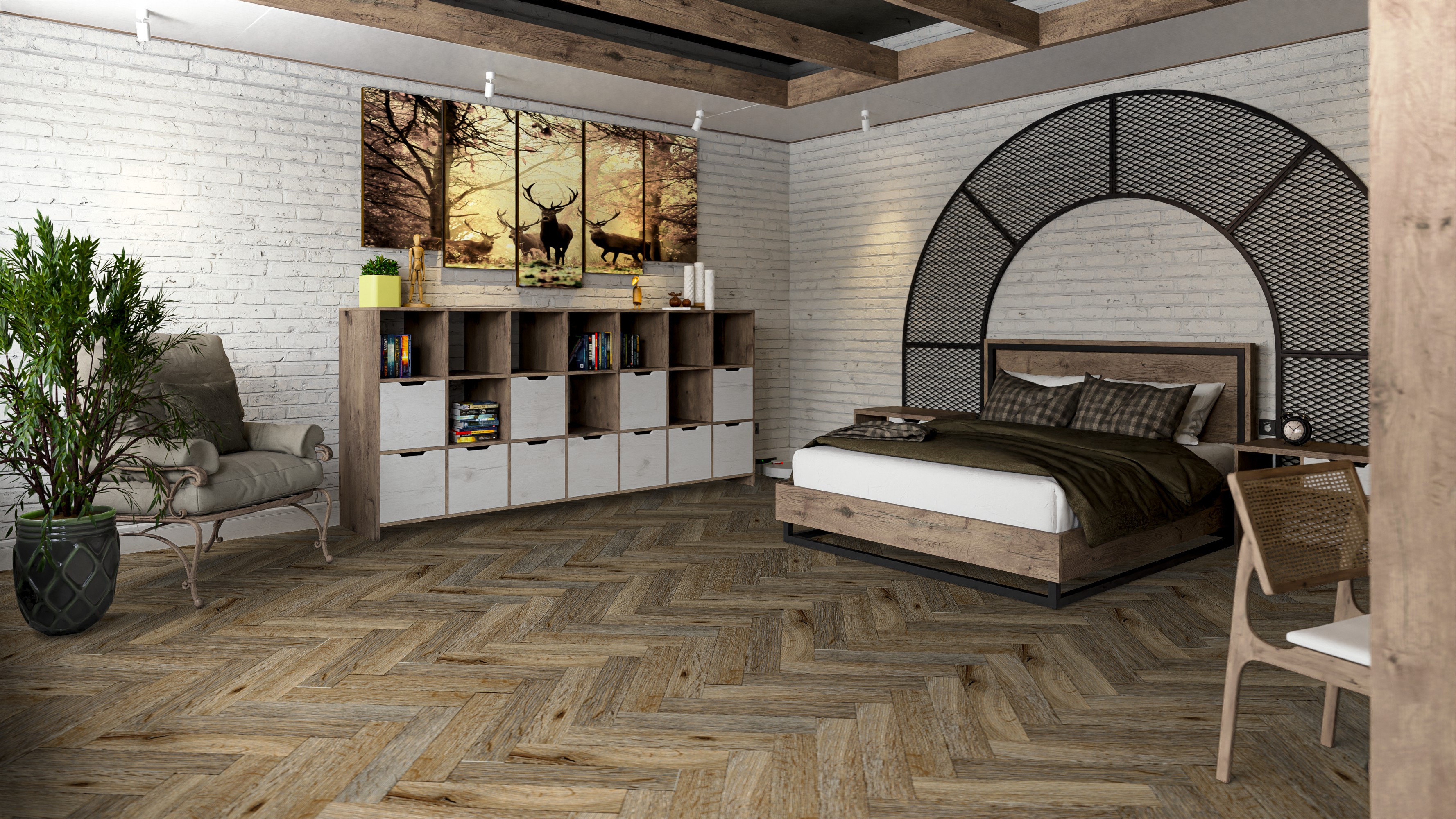 Кварц-виниловая плитка DAMY FLOOR Коллекция LONDON LVT Дизайн 190707EL-01-LVT Ковентри (590×118х2,5мм)