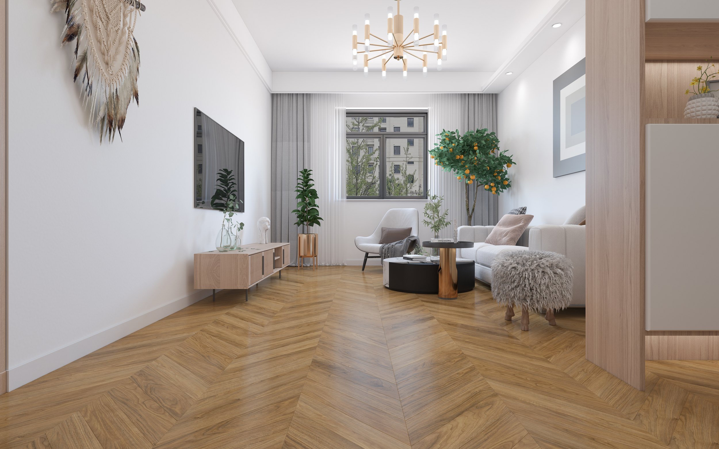 SPC ламинат DAMY FLOOR Коллекция CHEVRON Дизайн DF09-Ch Монсоро (600х127х5 мм)