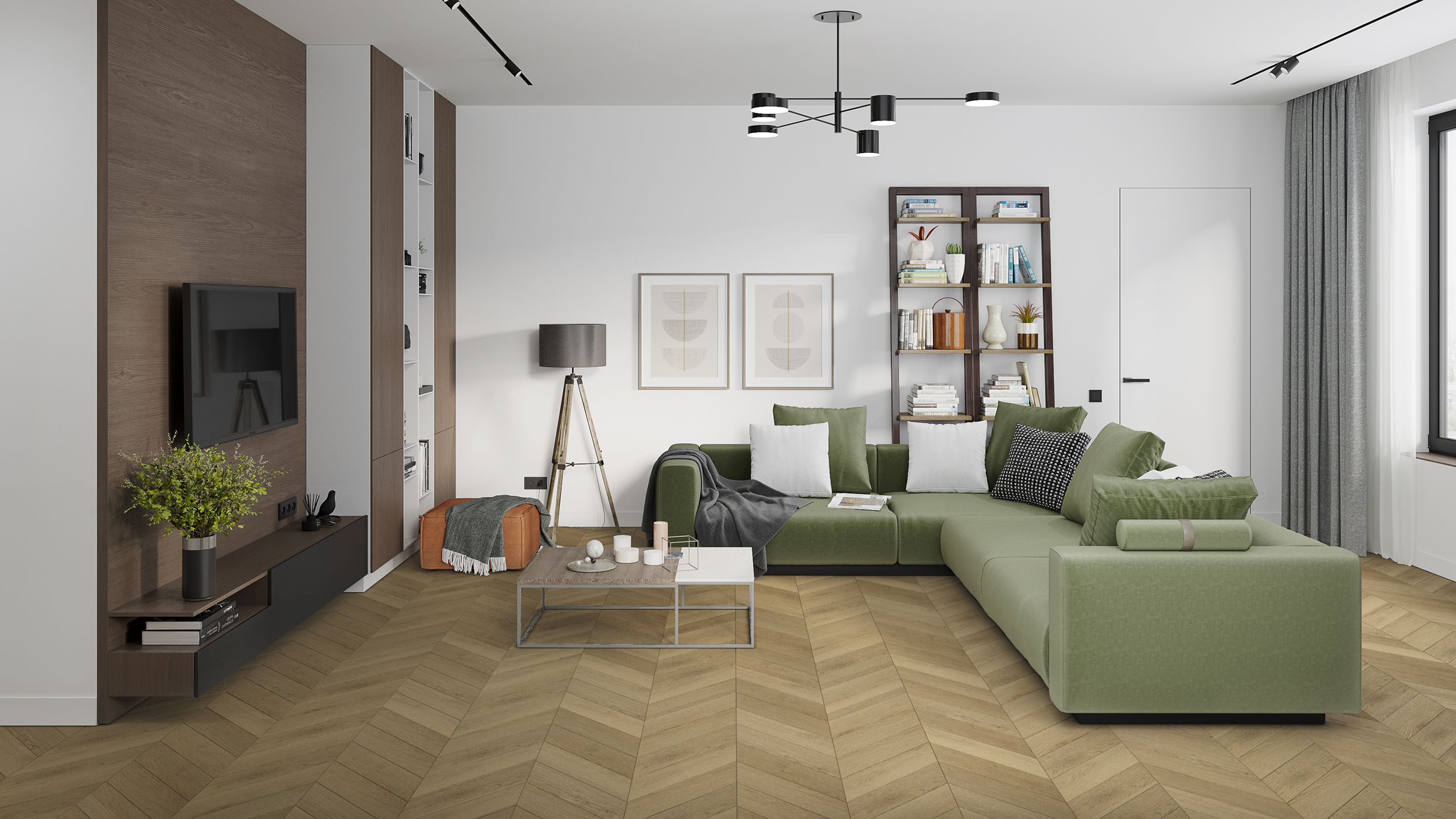 SPC ламинат DAMY FLOOR Коллекция CHEVRON Дизайн DF10-Ch Сен-Клу (600х127х5 мм)