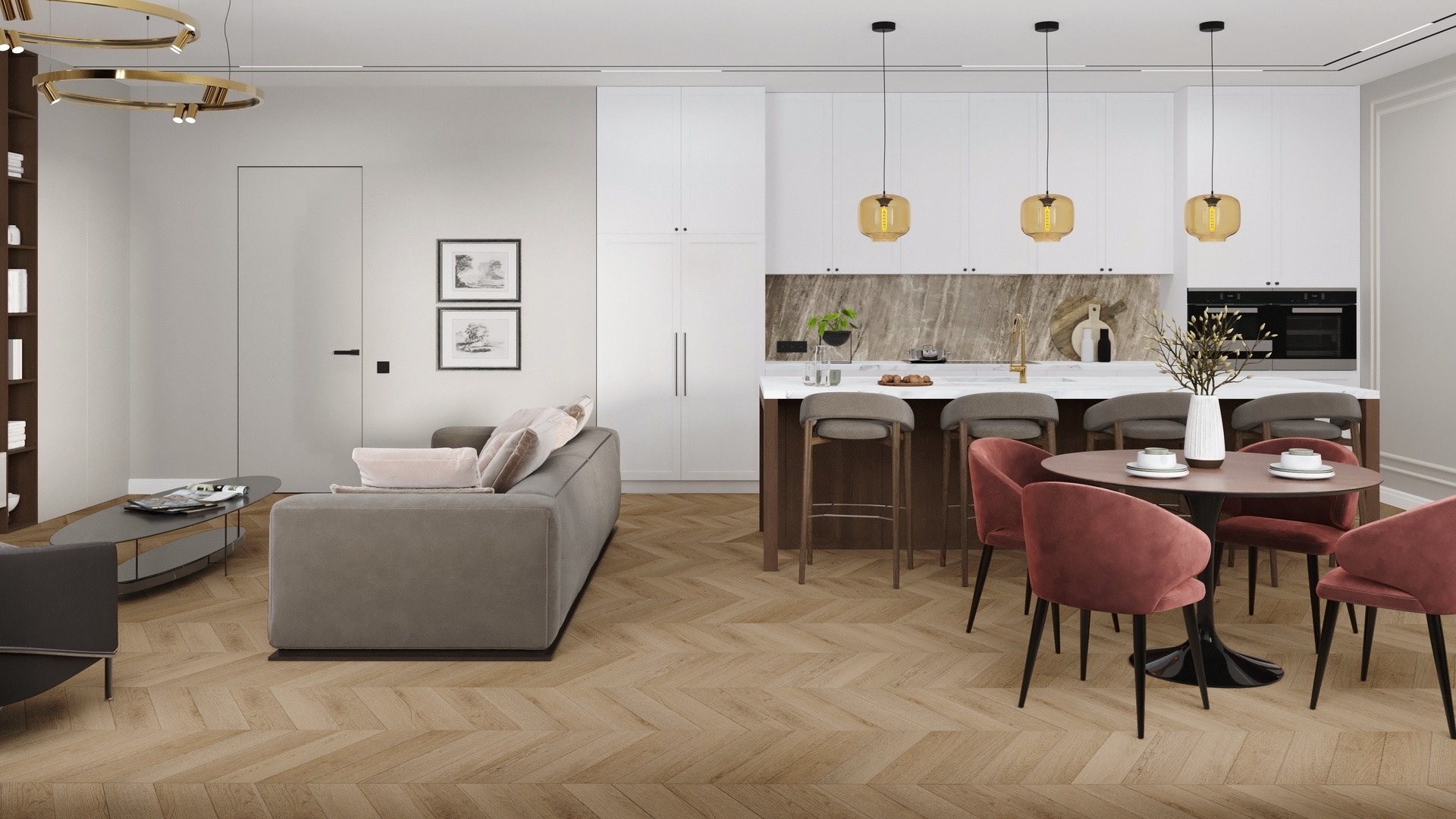 SPC ламинат DAMY FLOOR Коллекция CHEVRON Дизайн DF10-Ch Сен-Клу (600х127х5 мм)