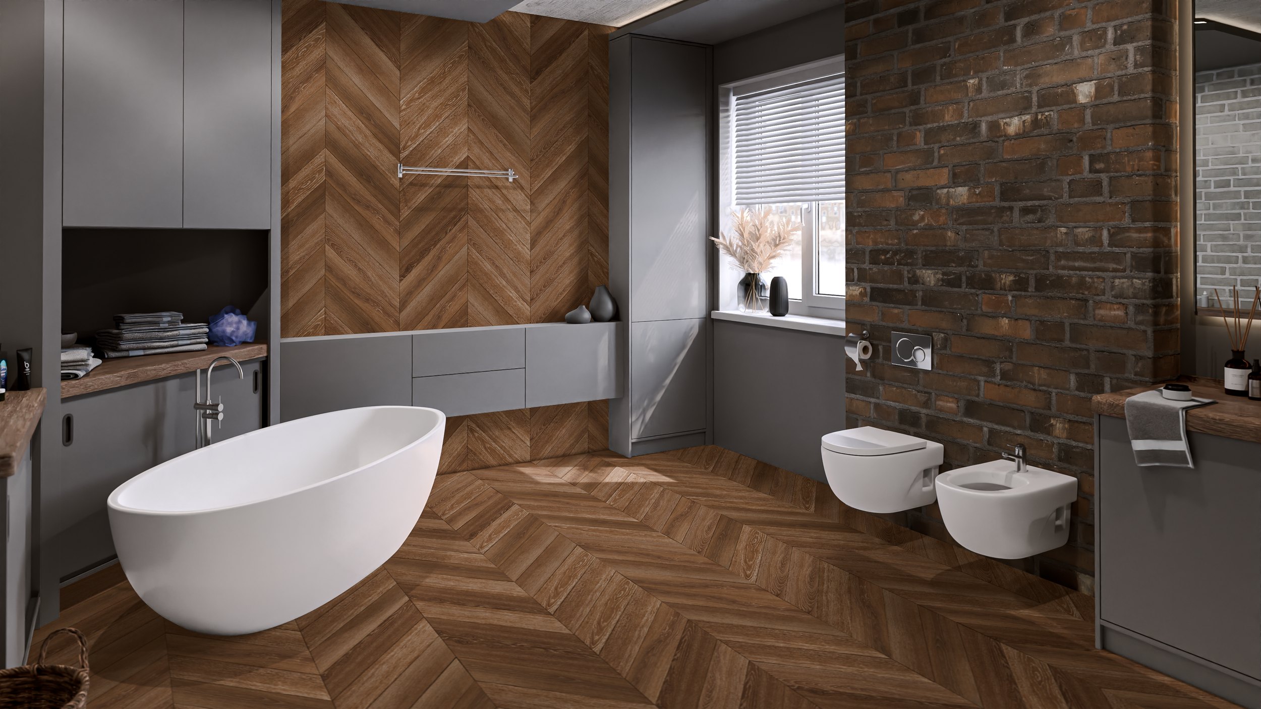 SPC ламинат DAMY FLOOR Коллекция CHEVRON Дизайн DF07-Ch Шайо (600х127х5 мм)