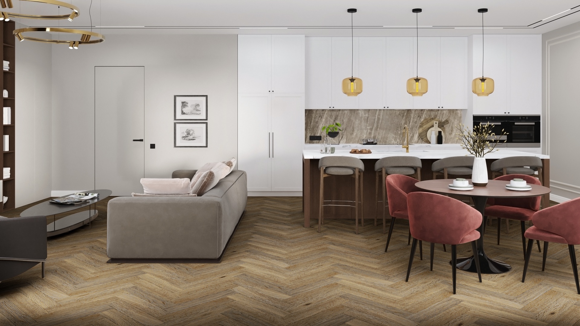 SPC ламинат DAMY FLOOR Коллекция London Дизайн 190707EL-01 Ковентри (615х123х4 мм)