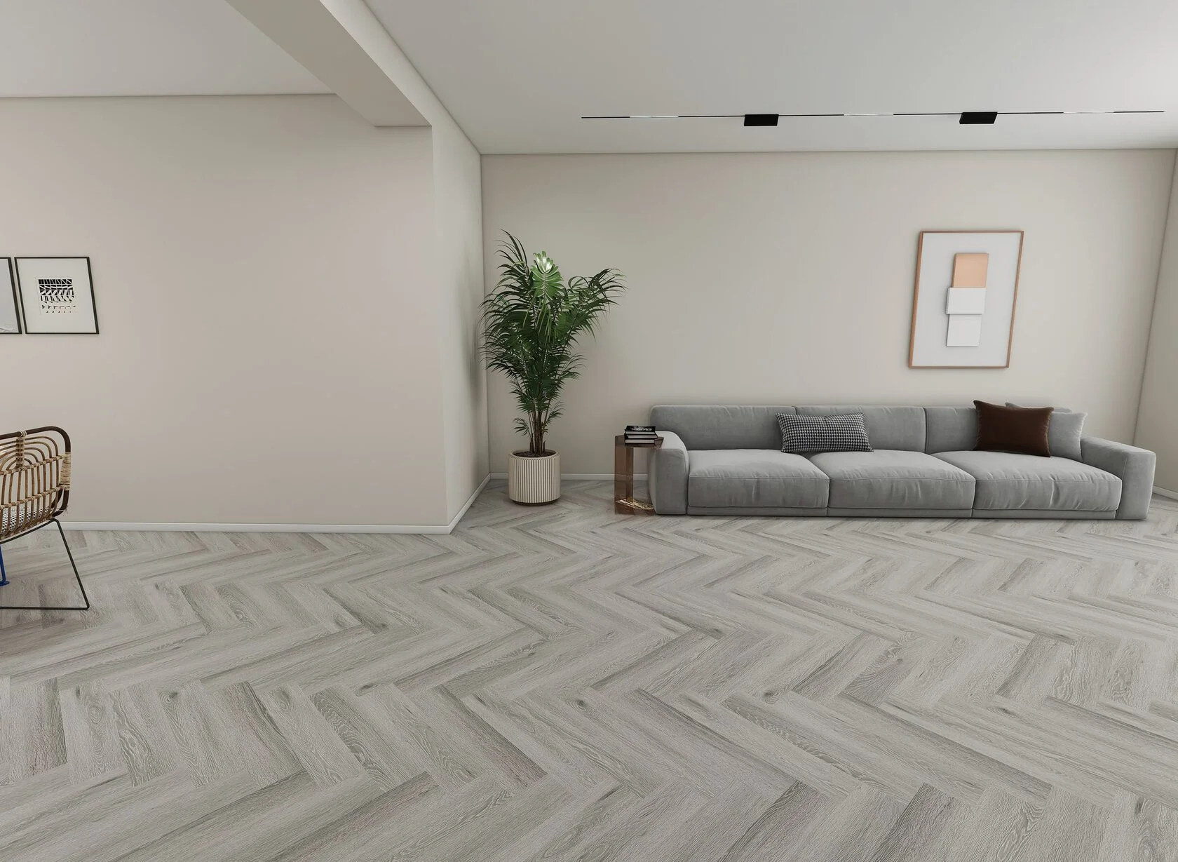 SPC ламинат OFFWOOD Коллекция Herringbone Дизайн Аллегани (625х125х4 мм)